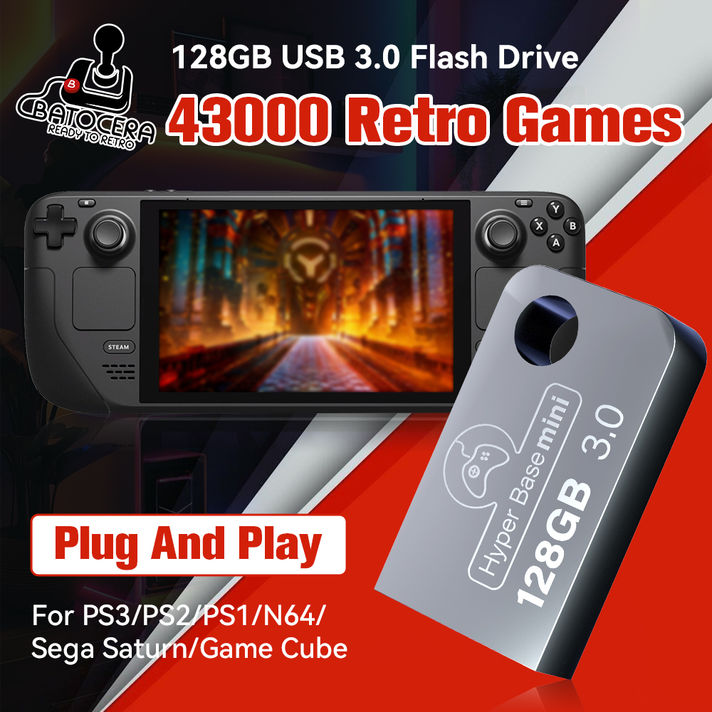Retro Gaming Laptop - Batocera 128G Gaming Stick With 43000+
