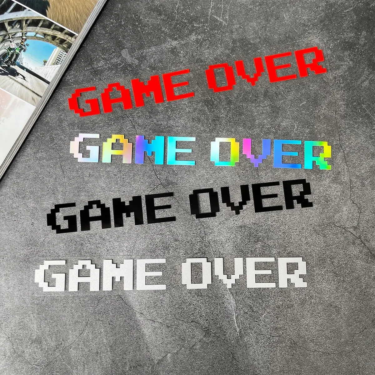 Retro Gaming Laptop - 1PC Retro Pixel-Style Game Over Sticker
