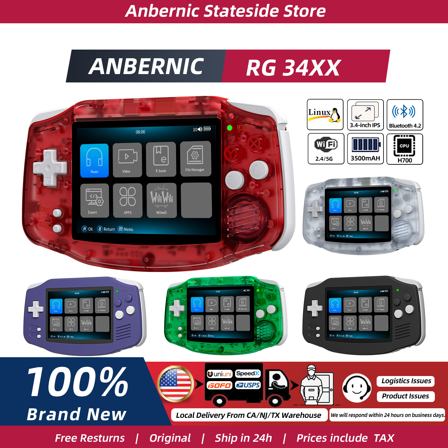 Retro Gaming La - ANBERNIC RG34XX Retro Handheld Game Console