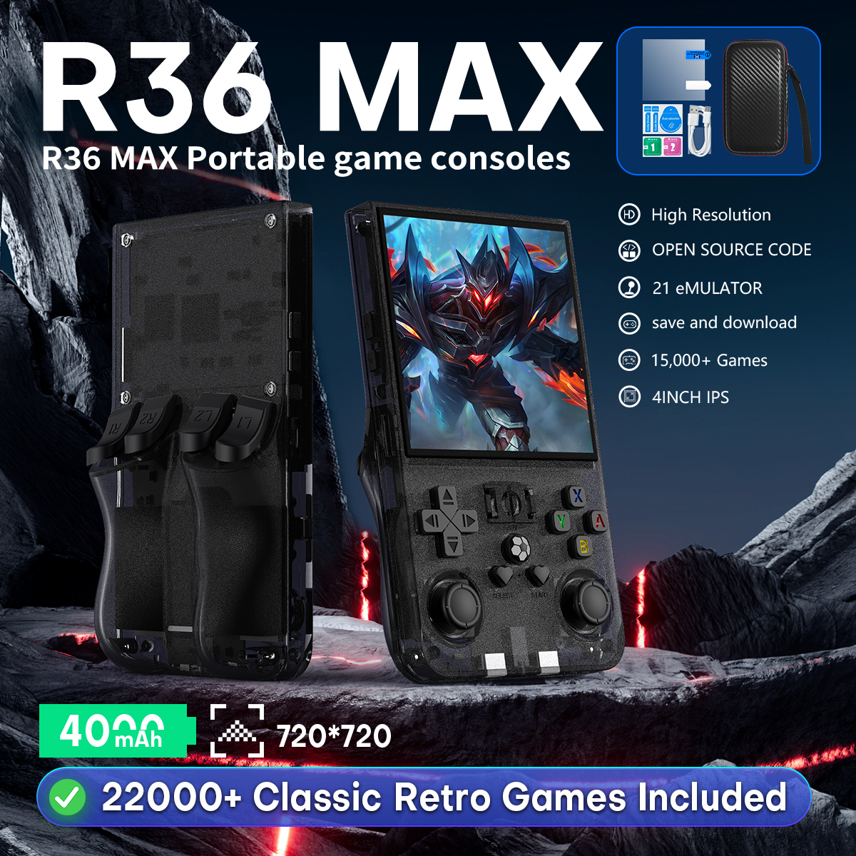 Retro Gaming Images - Open Source R36MAX Portable Video Game