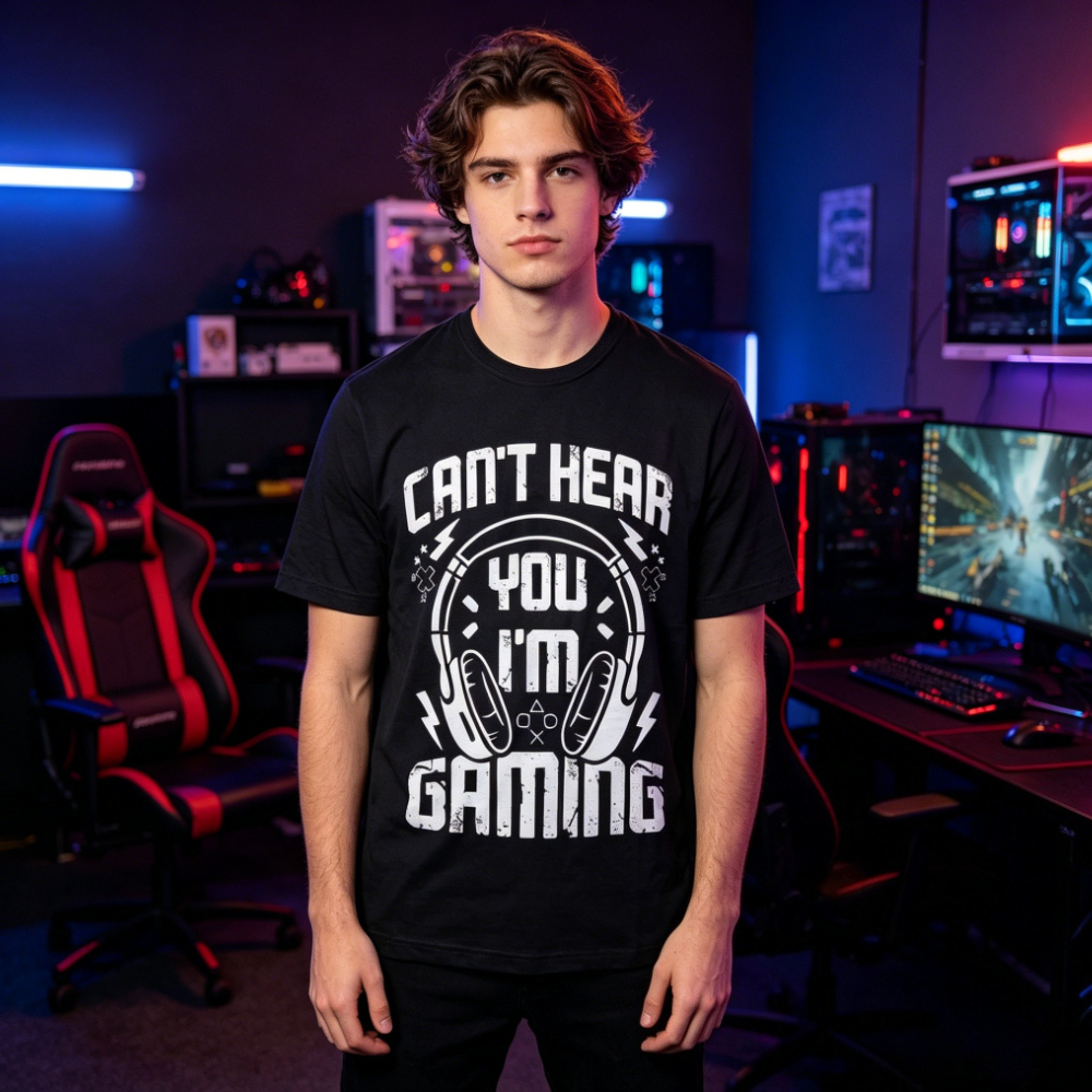 Retro Gaming Gifts For Men - Can't Hear You I'm Gaming T-Shirt