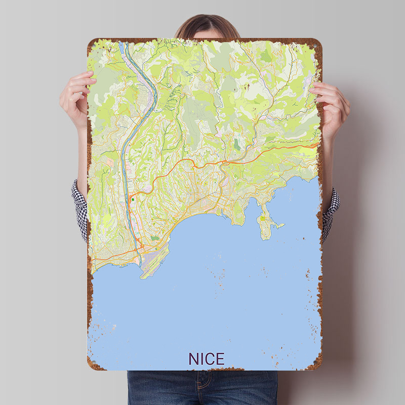 Map of Nice France Printed Pos – Retro Gaming France Bewertung und Preis