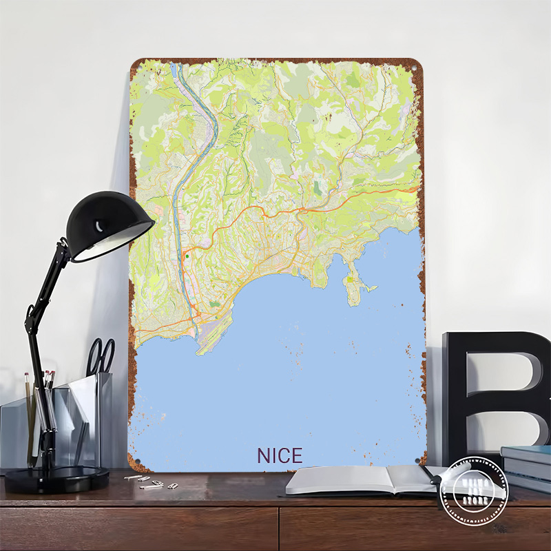 Map of Nice France Printed Pos – Retro Gaming France Bewertung und Preis