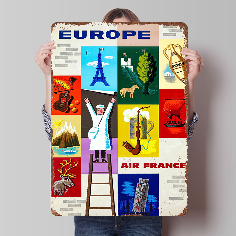 Europe Air France Travel Metal – Retro Gaming France Bewertung und Preis