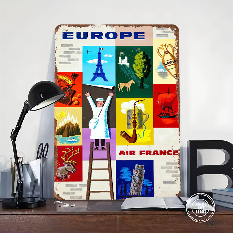 Europe Air France Travel Metal – Retro Gaming France Bewertung und Preis