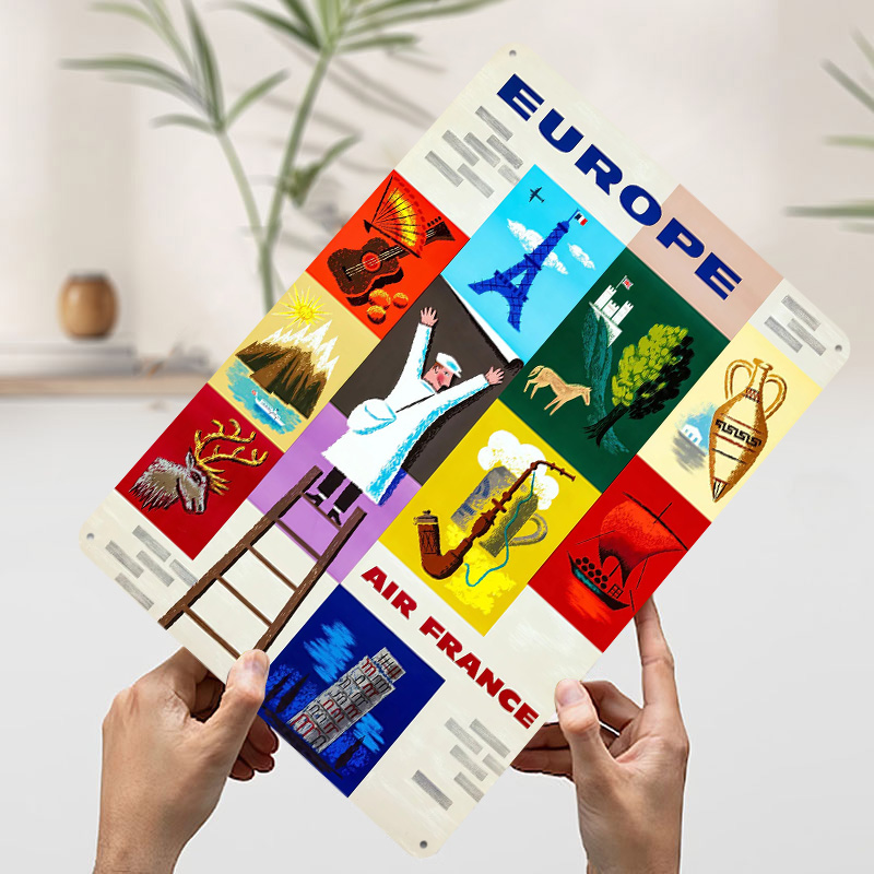 Europe Air France Travel Metal – Retro Gaming France Bewertung und Preis