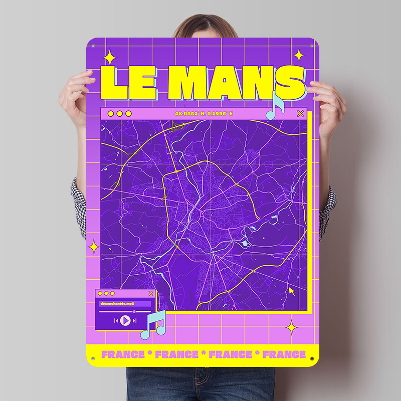 Le Mans France Map Retro Print – Retro Gaming France Bewertung und Preis