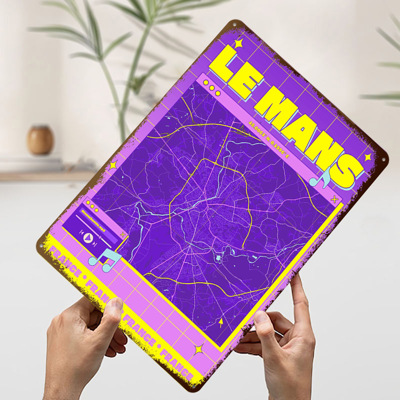 Le Mans France Map Retro Print – Retro Gaming France Bewertung und Preis