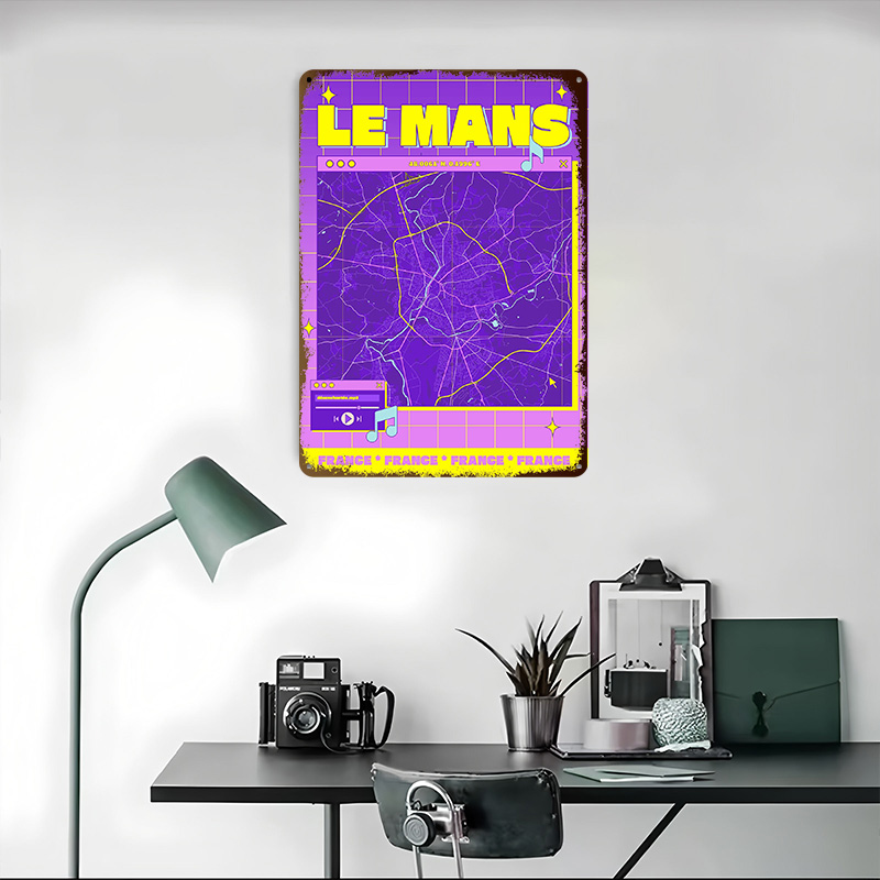 Le Mans France Map Retro Print – Retro Gaming France Bewertung und Preis