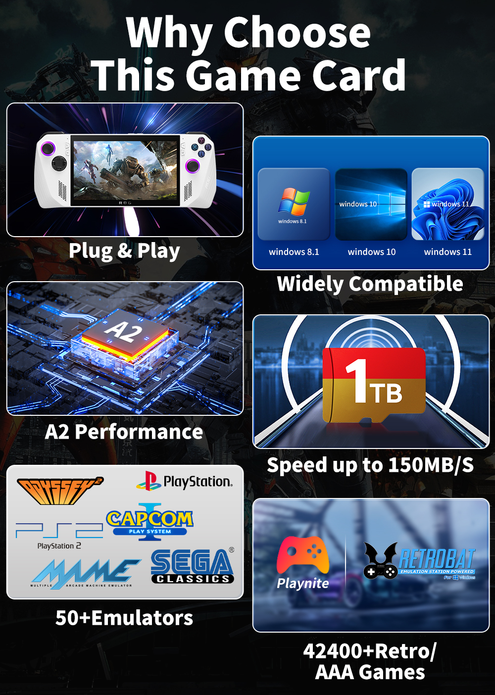 Game TF Card for ROG ALLY/Rog  – Retro Gaming Play Zone Bewertung und Preis