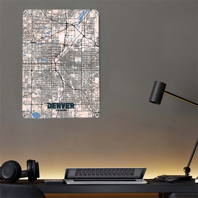 Denver City Map Tinplate Poste – Retro Gaming Denver Bewertung und Preis