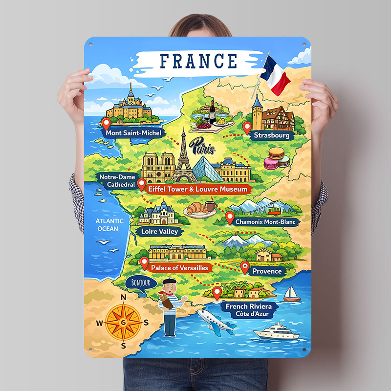 France Travel Map Cartoon Meta – Retro Gaming France Bewertung und Preis