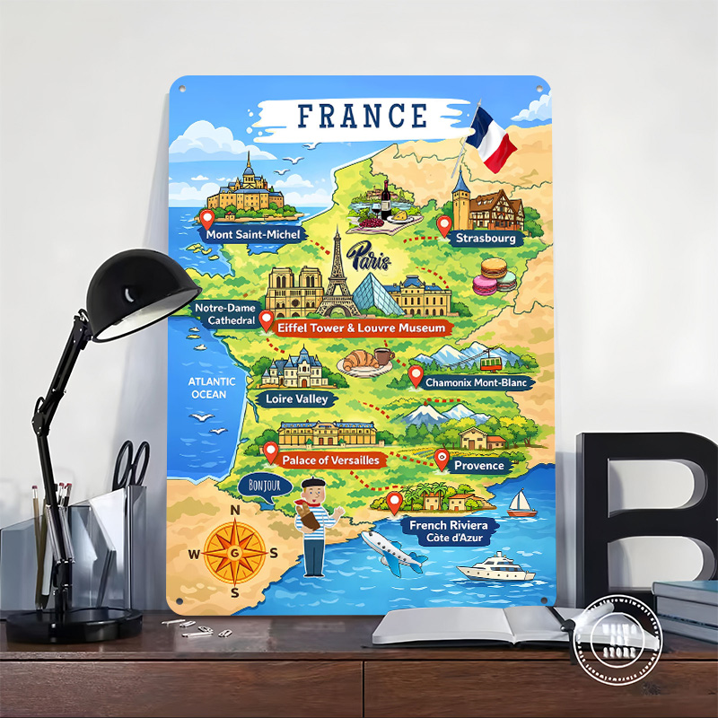 France Travel Map Cartoon Meta – Retro Gaming France Bewertung und Preis