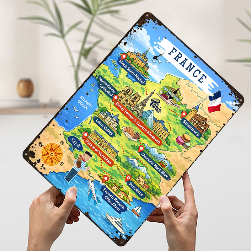 France Travel Map Cartoon Meta – Retro Gaming France Bewertung und Preis