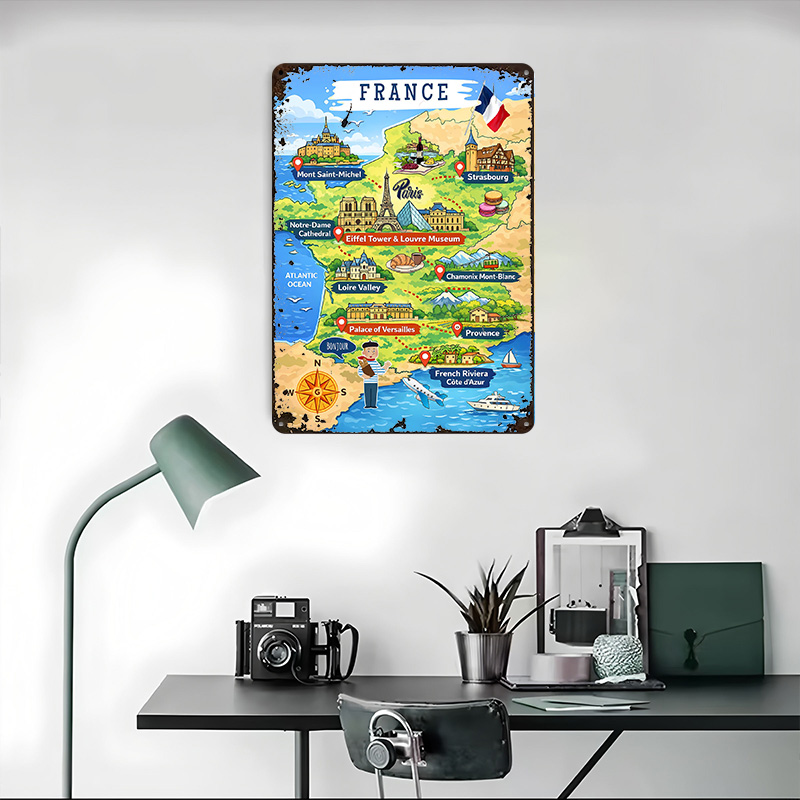 France Travel Map Cartoon Meta – Retro Gaming France Bewertung und Preis