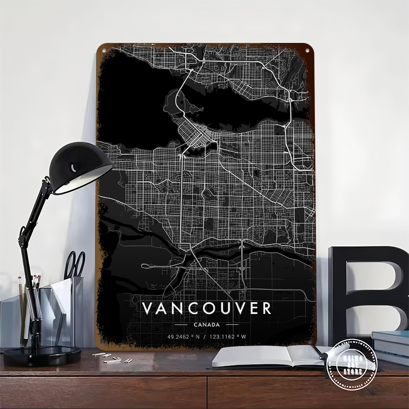 Vancouver City Map Dark Tinpla – Retro Gaming Vancouver Bewertung und Preis