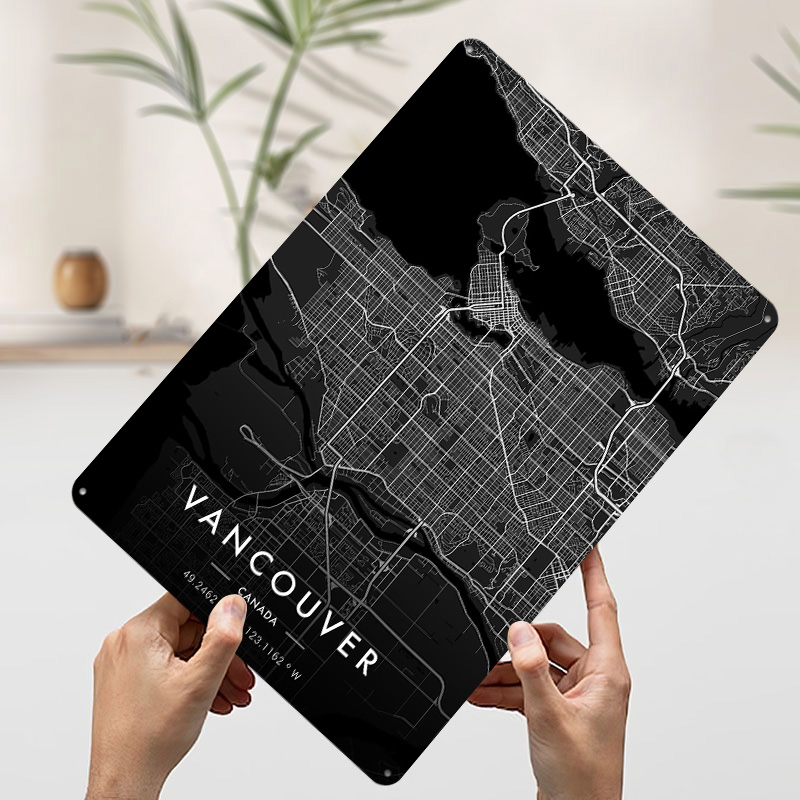 Vancouver City Map Dark Tinpla – Retro Gaming Vancouver Bewertung und Preis