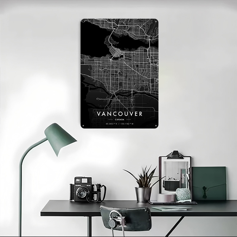 Vancouver City Map Dark Tinpla – Retro Gaming Vancouver Bewertung und Preis