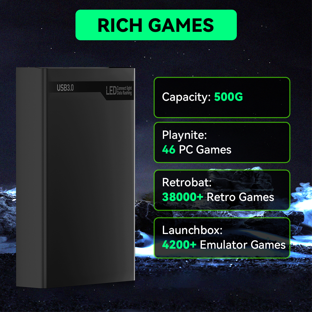 MIX500G Game Hard Drive With 3 – Retro Gaming Play Zone Bewertung und Preis